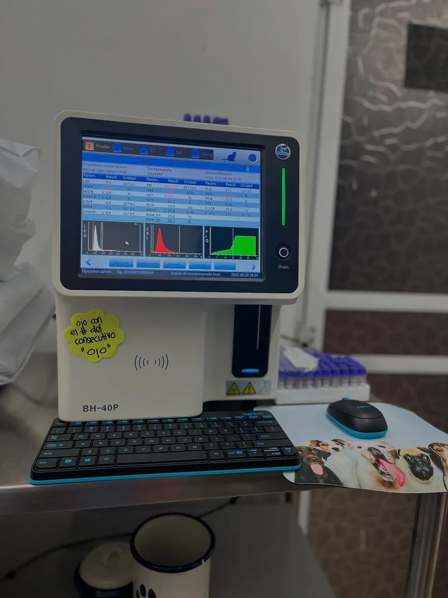 Analizador hematológico del laboratorio de Punto Canino